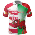 Japan and Wales Rugby Custom Polo Shirt Brave Blossoms Welsh Dragon Together