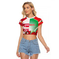 Japan and Wales Rugby Custom Raglan Cropped T Shirt Brave Blossoms Welsh Dragon Together