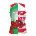 Japan and Wales Rugby Custom Women Sleeveless Polo Shirt Brave Blossoms Welsh Dragon Together