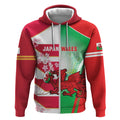 Japan and Wales Rugby Custom Zip Hoodie Brave Blossoms Welsh Dragon Together