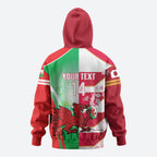 Japan and Wales Rugby Custom Zip Hoodie Brave Blossoms Welsh Dragon Together