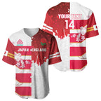 Japan and England Rugby Custom Baseball Jersey Brave Blossoms Red Roses Together