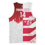 Japan and England Rugby Custom Basketball Jersey Brave Blossoms Red Roses Together