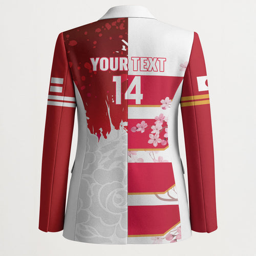 Japan and England Rugby Custom Blazer Brave Blossoms Red Roses Together