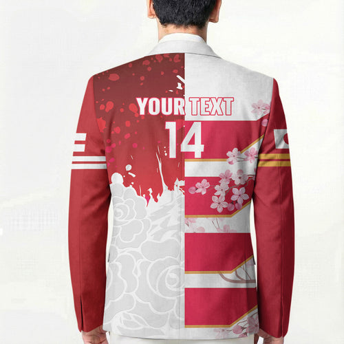 Japan and England Rugby Custom Blazer Brave Blossoms Red Roses Together