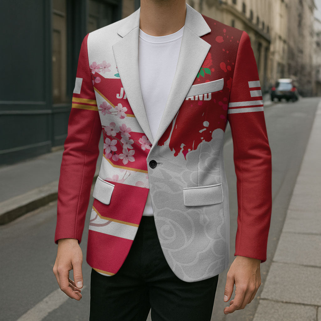 Japan and England Rugby Custom Blazer Brave Blossoms Red Roses Together