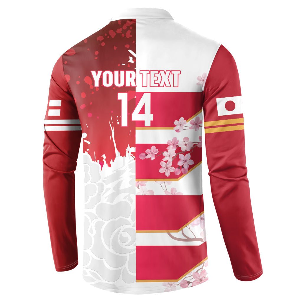 Japan and England Rugby Custom Button Sweatshirt Brave Blossoms Red Roses Together