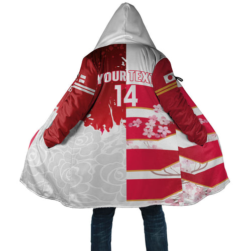 Japan and England Rugby Custom Cloak Brave Blossoms Red Roses Together