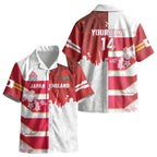 Japan and England Rugby Custom Kid Hawaiian Shirt Brave Blossoms Red Roses Together