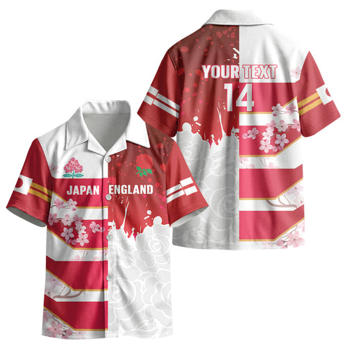 Japan and England Rugby Custom Kid Hawaiian Shirt Brave Blossoms Red Roses Together