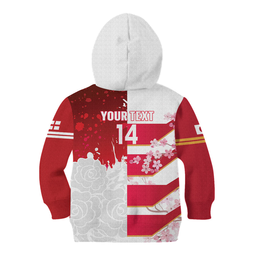 Japan and England Rugby Custom Kid Hoodie Brave Blossoms Red Roses Together