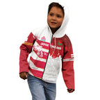 Japan and England Rugby Custom Kid Hoodie Brave Blossoms Red Roses Together
