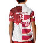 Japan and England Rugby Custom Kid Polo Shirt Brave Blossoms Red Roses Together