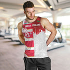 Japan and England Rugby Custom Men Tank Top Brave Blossoms Red Roses Together