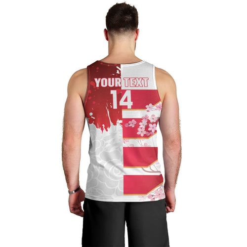 Japan and England Rugby Custom Men Tank Top Brave Blossoms Red Roses Together