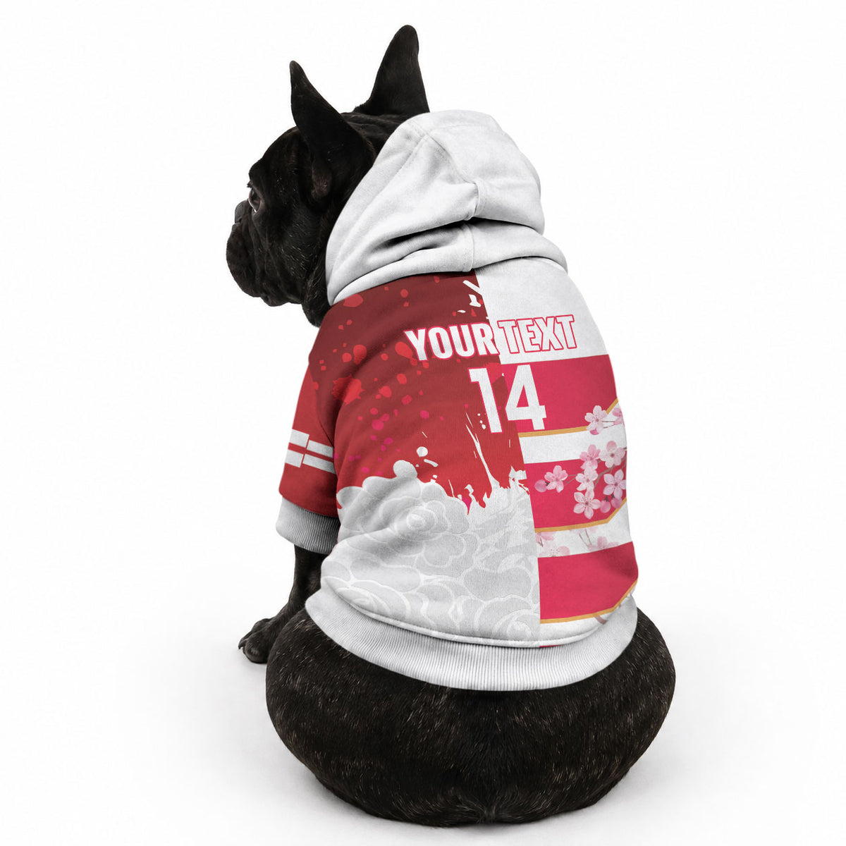 Japan and England Rugby Custom Pet Hoodie Brave Blossoms Red Roses Together