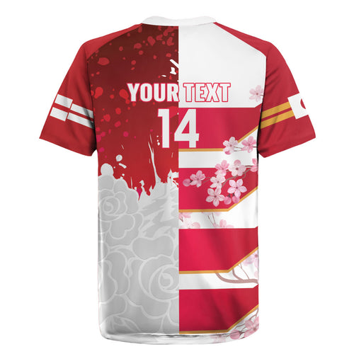 Japan and England Rugby Custom Rugby Jersey Brave Blossoms Red Roses Together
