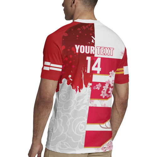 Japan and England Rugby Custom Rugby Jersey Brave Blossoms Red Roses Together