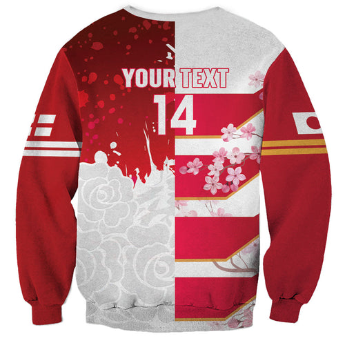 Japan and England Rugby Custom Sweatshirt Brave Blossoms Red Roses Together