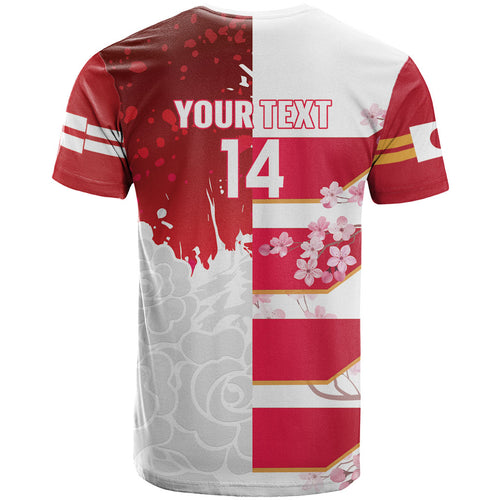 Japan and England Rugby Custom T Shirt Brave Blossoms Red Roses Together