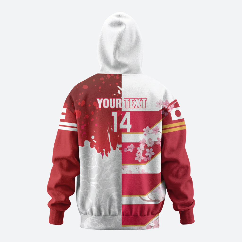 Japan and England Rugby Custom Zip Hoodie Brave Blossoms Red Roses Together
