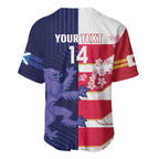 Japan and Scotland Rugby Custom Baseball Jersey Brave Blossoms Scottish Thistle Together