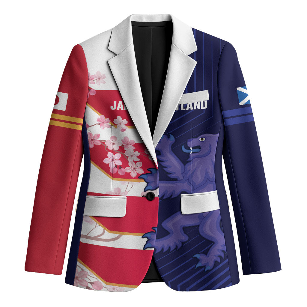 Japan and Scotland Rugby Custom Blazer Brave Blossoms Scottish Thistle Together