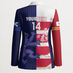 Japan and Scotland Rugby Custom Blazer Brave Blossoms Scottish Thistle Together