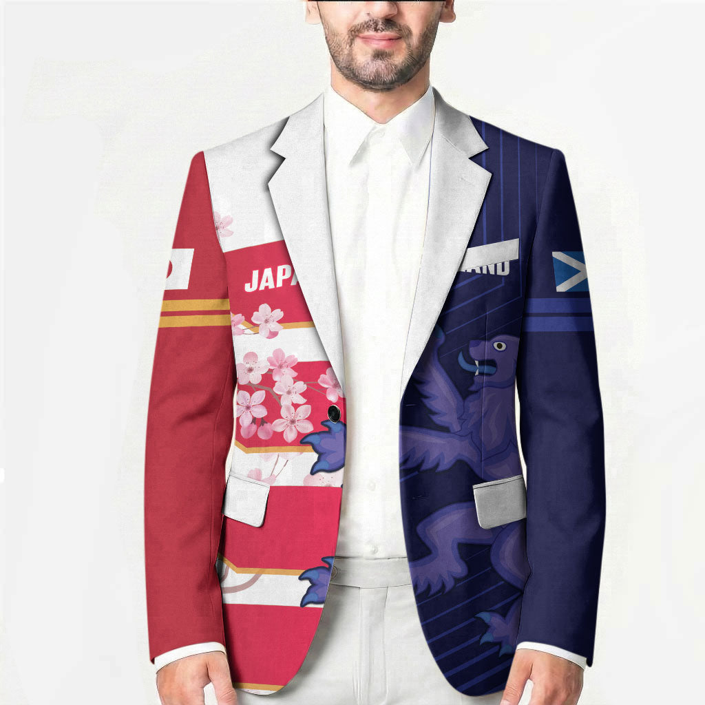 Japan and Scotland Rugby Custom Blazer Brave Blossoms Scottish Thistle Together