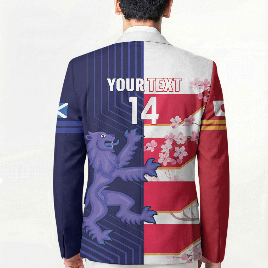 Japan and Scotland Rugby Custom Blazer Brave Blossoms Scottish Thistle Together