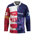 Japan and Scotland Rugby Custom Hockey Jersey Brave Blossoms Scottish Thistle Together