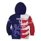 Japan and Scotland Rugby Custom Kid Hoodie Brave Blossoms Scottish Thistle Together
