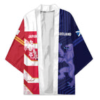 Japan and Scotland Rugby Custom Kimono Brave Blossoms Scottish Thistle Together