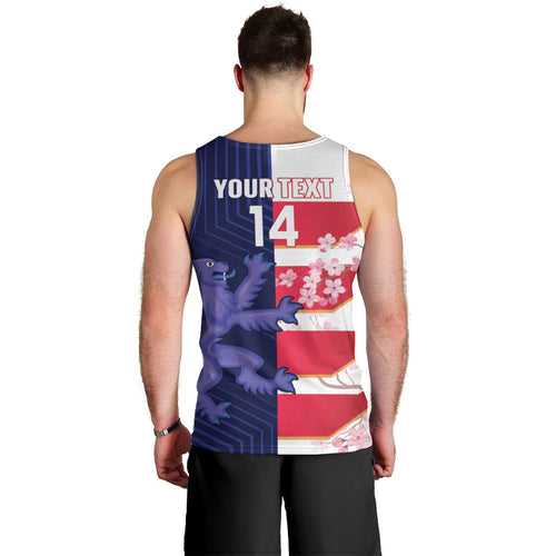 Japan and Scotland Rugby Custom Men Tank Top Brave Blossoms Scottish Thistle Together