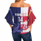 Japan and Scotland Rugby Custom Off Shoulder Wrap Waist Top Brave Blossoms Scottish Thistle Together