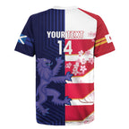 Japan and Scotland Rugby Custom Rugby Jersey Brave Blossoms Scottish Thistle Together