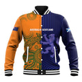 Australia and Scotland Rugby Custom Baseball Jacket Wallabies Scottish Thistle Together