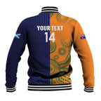 Australia and Scotland Rugby Custom Baseball Jacket Wallabies Scottish Thistle Together