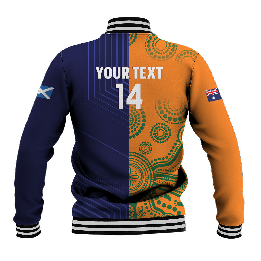 Australia and Scotland Rugby Custom Baseball Jacket Wallabies Scottish Thistle Together