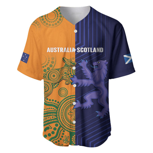 Australia and Scotland Rugby Custom Baseball Jersey Wallabies Scottish Thistle Together