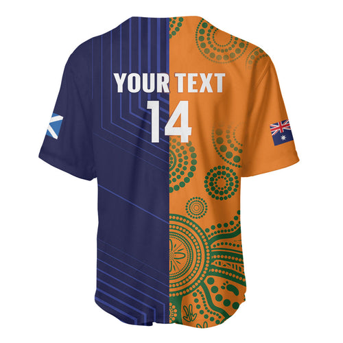 Australia and Scotland Rugby Custom Baseball Jersey Wallabies Scottish Thistle Together
