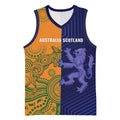 Australia and Scotland Rugby Custom Basketball Jersey Wallabies Scottish Thistle Together