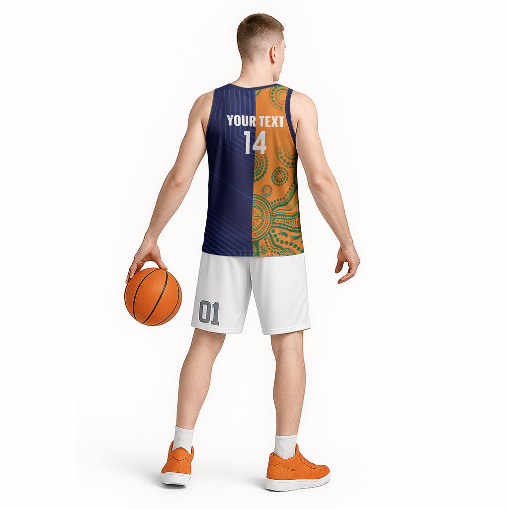 Australia and Scotland Rugby Custom Basketball Jersey Wallabies Scottish Thistle Together