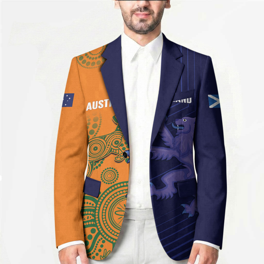Australia and Scotland Rugby Custom Blazer Wallabies Scottish Thistle Together