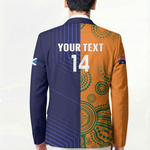 Australia and Scotland Rugby Custom Blazer Wallabies Scottish Thistle Together
