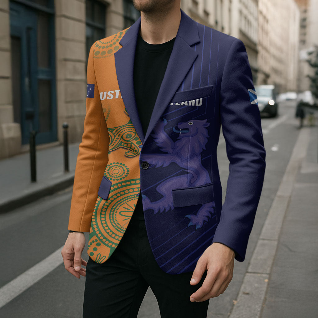 Australia and Scotland Rugby Custom Blazer Wallabies Scottish Thistle Together