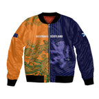 Australia and Scotland Rugby Custom Bomber Jacket Wallabies Scottish Thistle Together