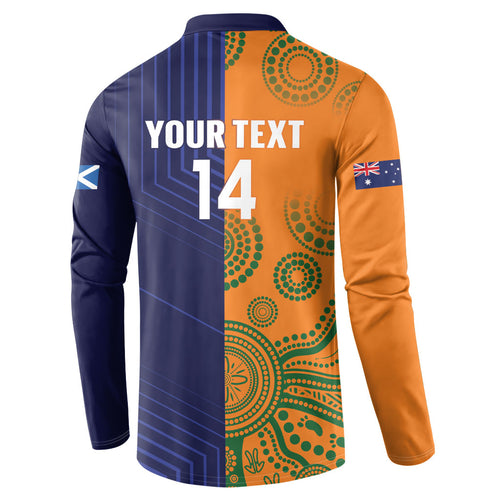 Australia and Scotland Rugby Custom Button Sweatshirt Wallabies Scottish Thistle Together