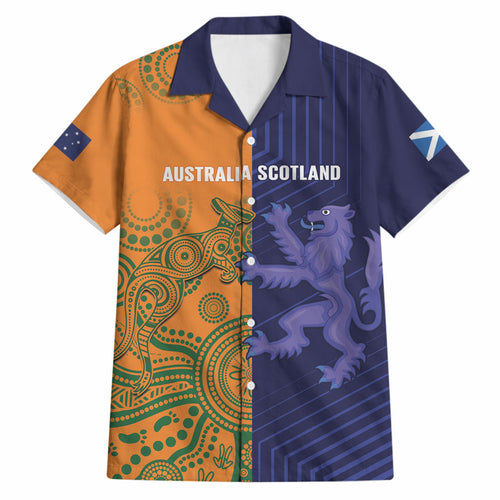 Australia and Scotland Rugby Custom Hawaiian Shirt Wallabies Scottish Thistle Together
