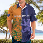 Australia and Scotland Rugby Custom Hawaiian Shirt Wallabies Scottish Thistle Together